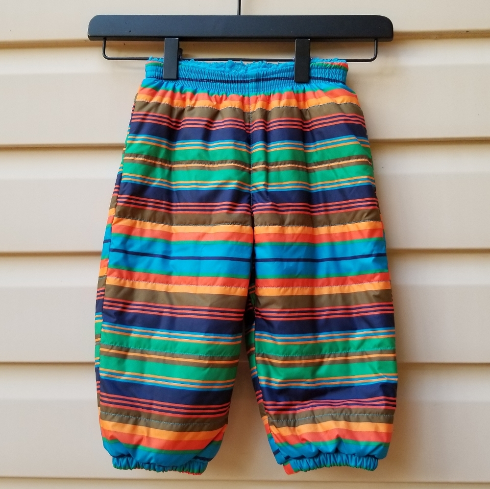 Patagonia | Rainbow Striped Fleece Lined Snowpant